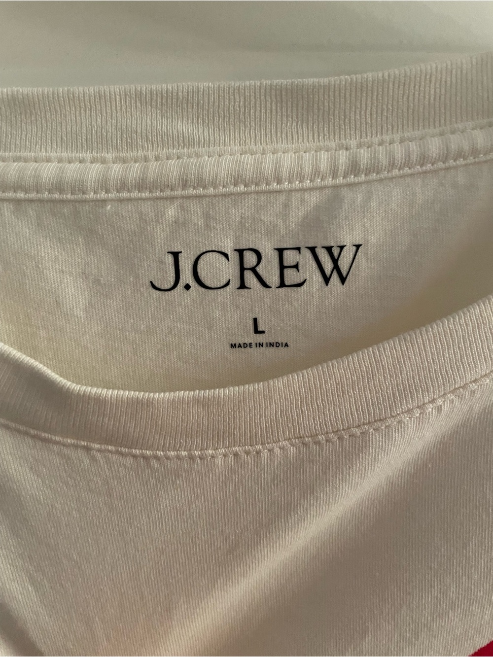 J. Crew White Tee with red "Meow" Script and Leopard-Print Cat - Picture 2 of 2